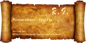 Rosenauer Ipoly névjegykártya